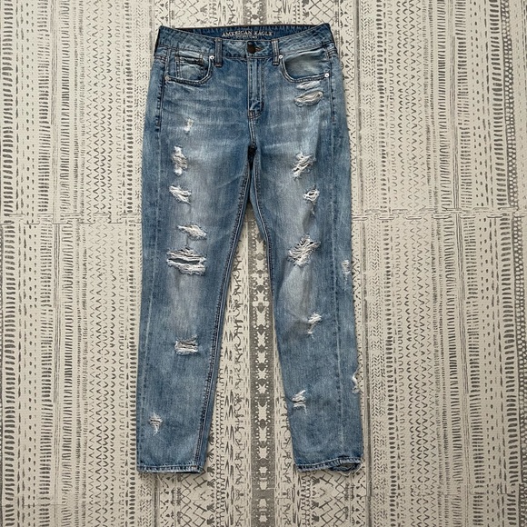 American Eagle Outfitters Denim - AEO High Rise Distressed Tomgirl Jeans